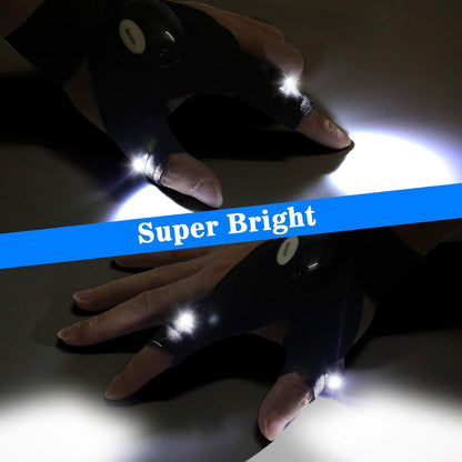 LED Fingerless Flashlight Gloves